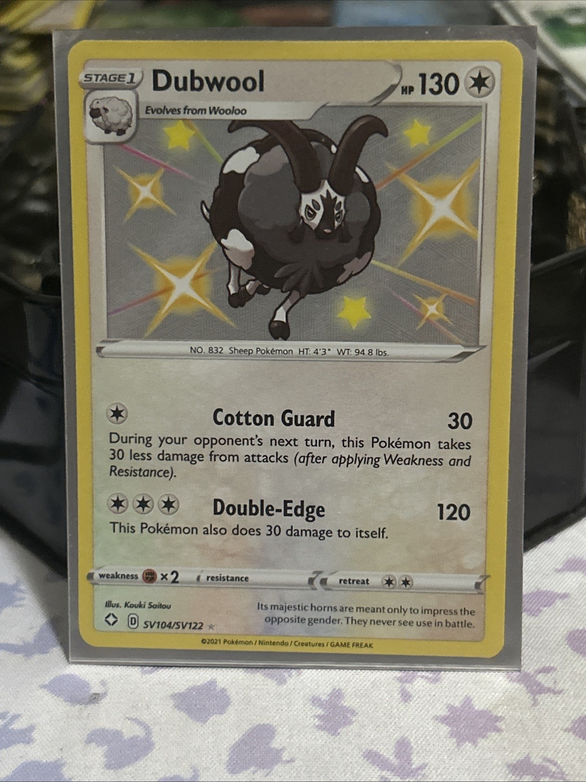 Dubwool - SV104/SV122 Shining Fates SHINY HOLO Rare Pokemon - NM
