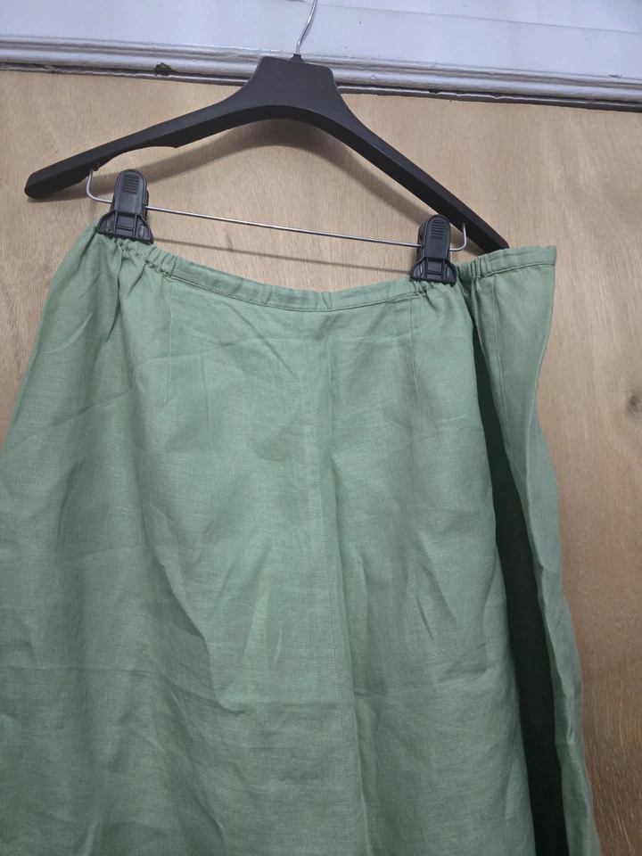 Plus Size JM Collection 16W Linen Maxi skirt beaded floral embroidery - Image 4 of 4