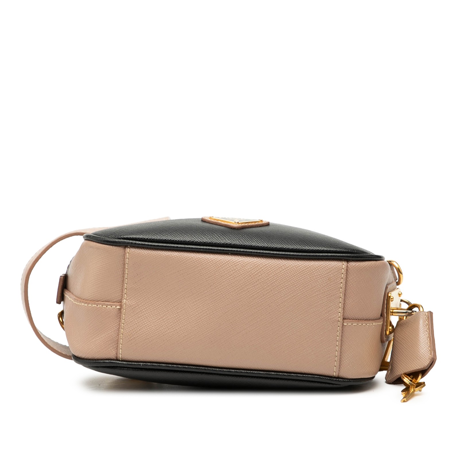 Authenticated Prada Mini Bicolor Saffiano Lux Beige Leather Satchel thumbnail 3