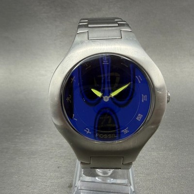 FOSSIL BIG BULL 腕時計　漢字 Fossil Big Tic Watch Men 41mm Blue Dial Steel Case Kanji JR-7978