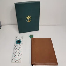 Levenger 6"x8" Full Grain Leather Book Cover W/Book Bungee & Original Box