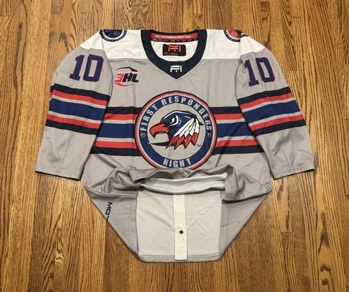 Sheridan Hawks NA3HL Juniors Game Worn FLOW First Responder Night Hockey Jersey