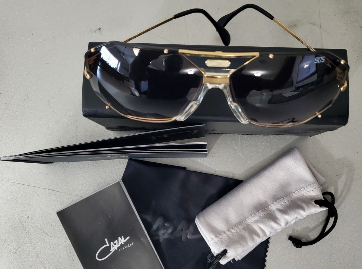 Cazal LEGEND 905 COL. 302 MENS SQUARE GOLD/BLACK Sunglasses (MADE