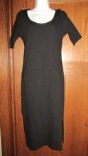 Calvin Klein Jeans Dress Black Sweater Knit L Casual Short Sleeve