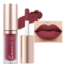 evpct 6Pcs Maroon Red Silky Velvet Matte Liquid Lipstick Lip Gloss Set for Wo...