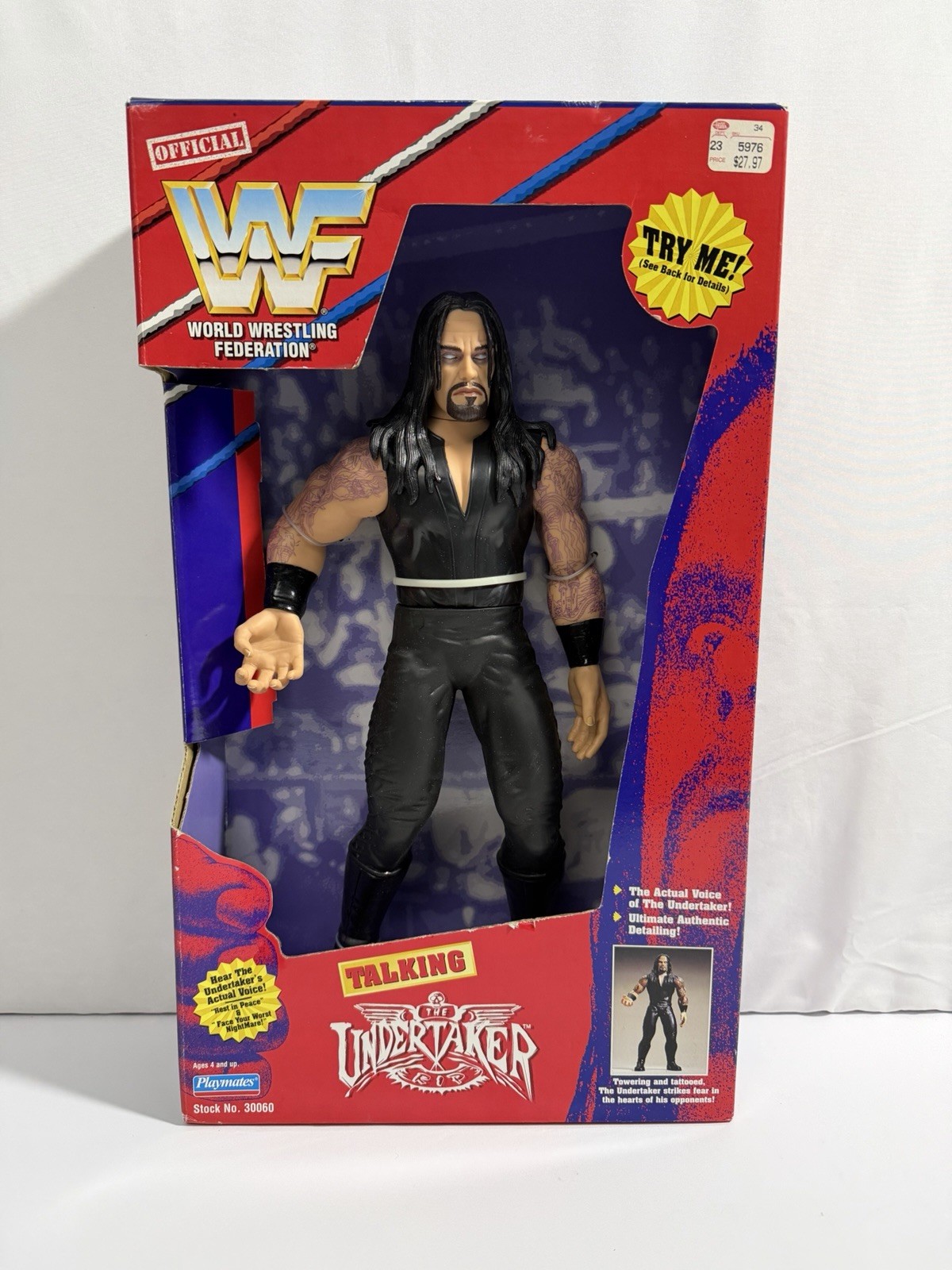 THE UNDERTAKER 1997 TALKING 14" ACTION FIGURE - WWF PLAYMATES