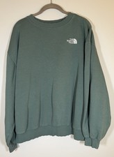 The North Face army green oversized embroidered logo crewneck sweatshirt L