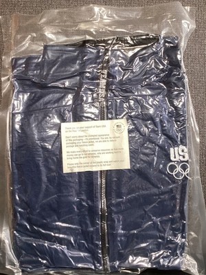 London Olympics Team USA -USA FLEECE JACKET  Mens L Full Zip Up, Blue, NWT!