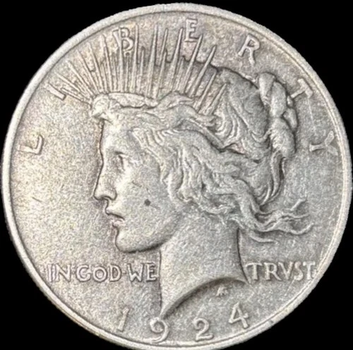 1924 Silver Peace Dollar 90% Fine Silver Extremely Fine XF