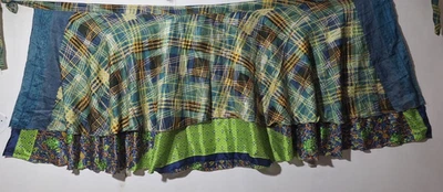 Women's Indian Sari Wrap Skirt Handmade Reversible Vintage Hippie XL Tea - Image 1 of 4