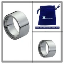 12mm Men Tungsten Carbide High Shiny Flat Polished Pipe Cut Wedding Band Ring 