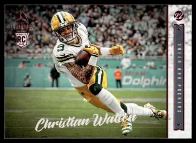 2022 Panini Chronicles #222 Christian Watson RC Luminance Rookies Pink Packers