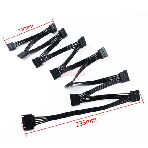 SATA Power 15 Pin 1 Male To 5/8/10/ Female Splitter Hard Drive Cable for HDD SSD - Picture 7 of 49