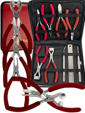 Premium  9 Eyeglass Optical ! Optician Tools Pliers Bent Nose Rimless W/ TWEEZER