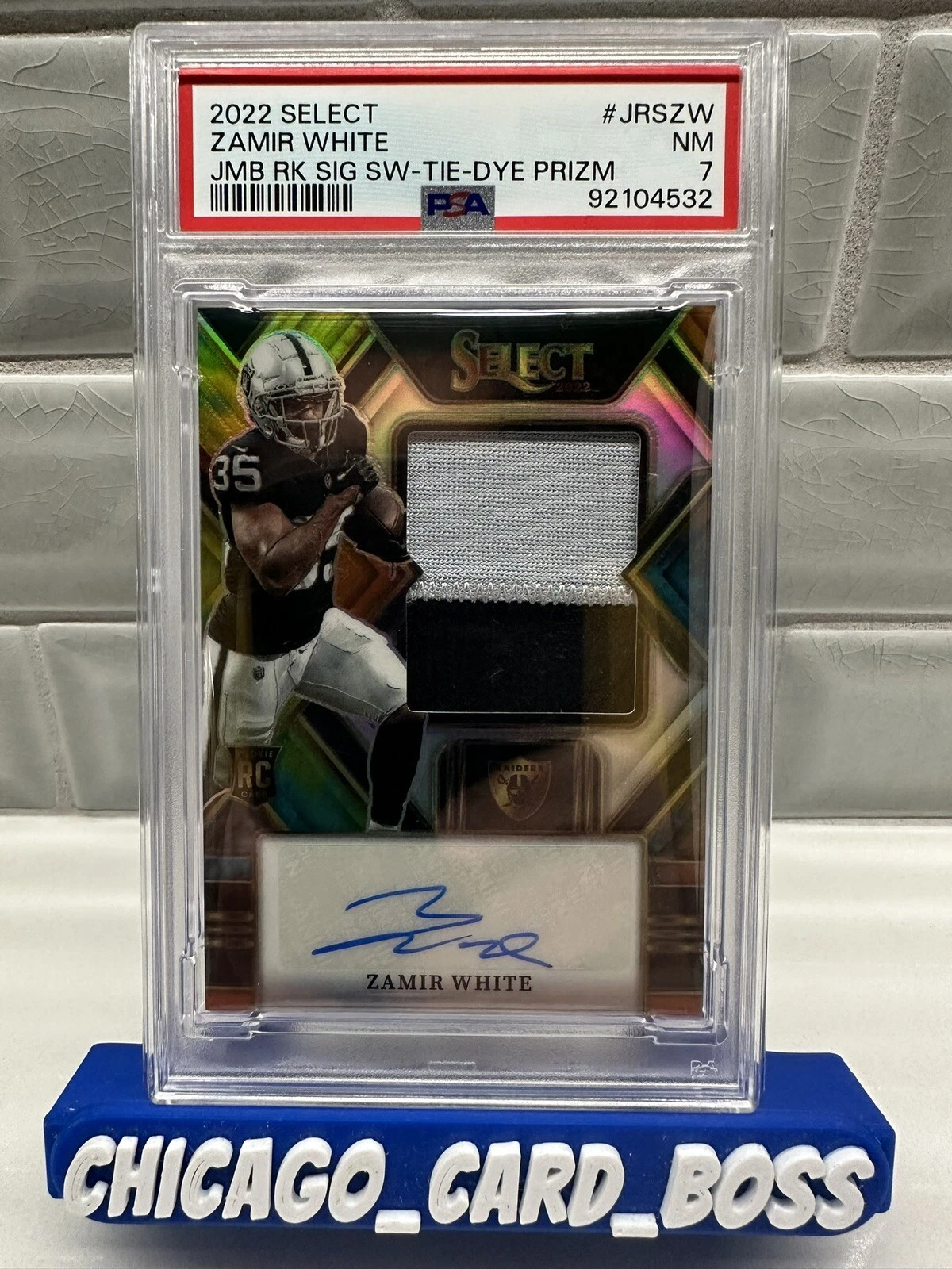 Zamir White Panini Select Jumbo Rookie Signature Swatch #JRSZW Tie-Dye Prizm