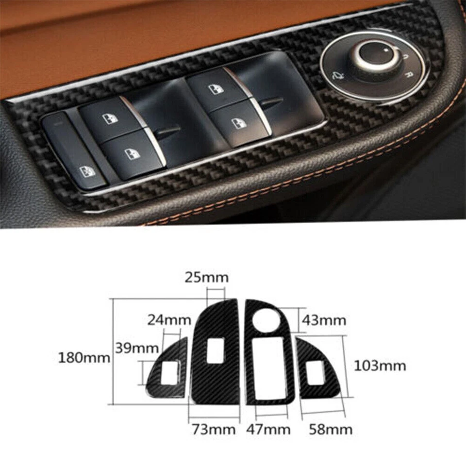 13 peças kit interior completo de fibra de carbono acabamento de capa para Alfa Romeo Giulia 2017-2019 - Imagem 3 de 4