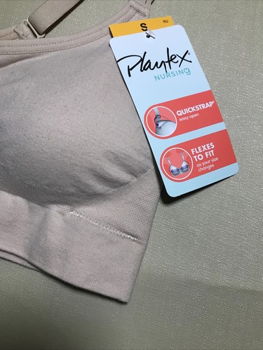 NEW Playtex Nursing YYCEUS Beige Seamless Racerback Wirefree Bra Small - 第 5/10 張圖片