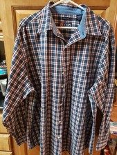 Men's Chaps Easy Care size 2XB blue plaid dress shirt