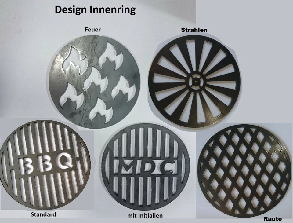 MDC RHEINBERG Grill-Einsatz Ø 30 cm Feuerplatte personalisierbar Grillplatte eigenes Design