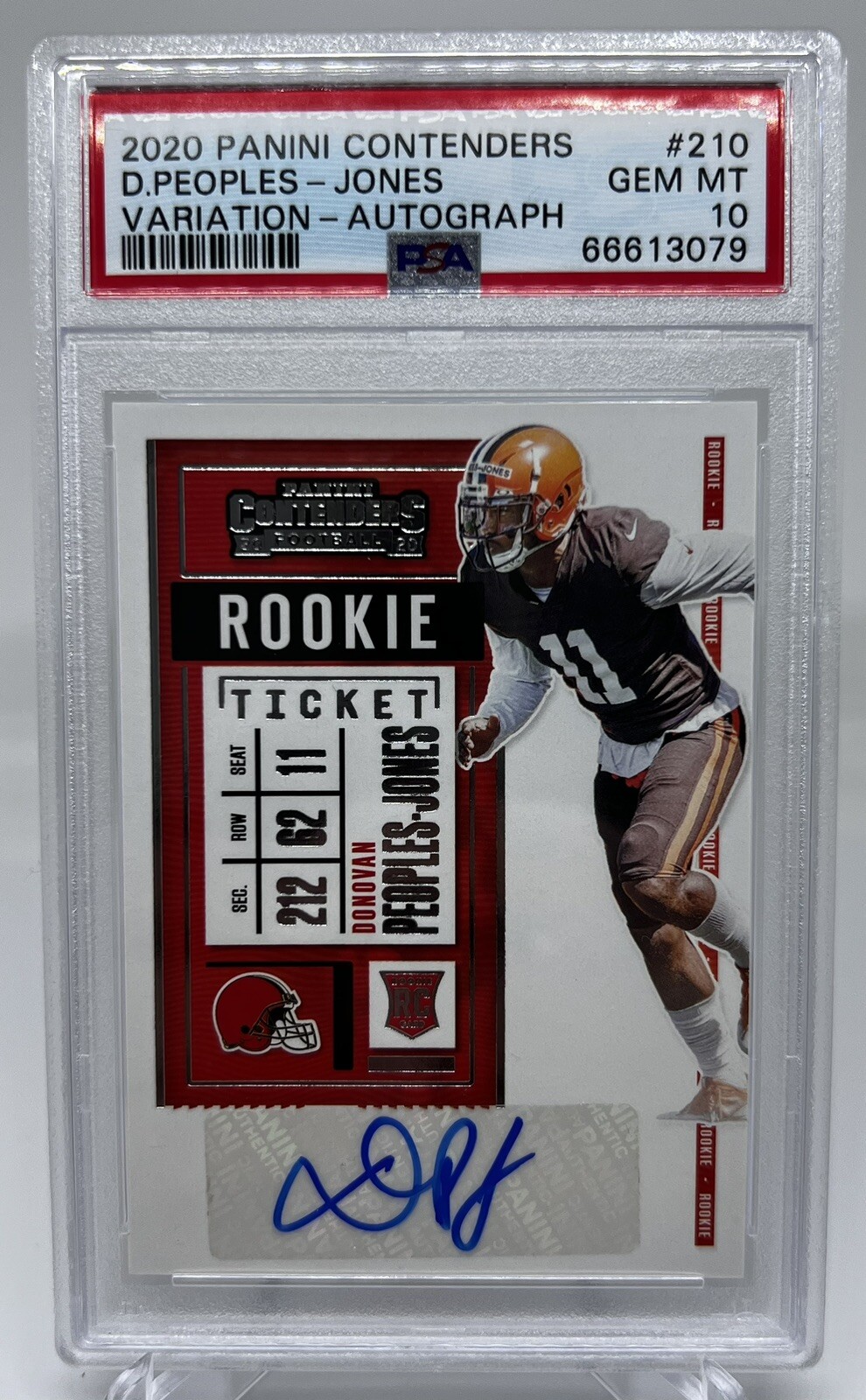 2020 Panini Contenders DONOVAN PEOPLES-JONES Rookie Ticket Auto Variation PSA 10