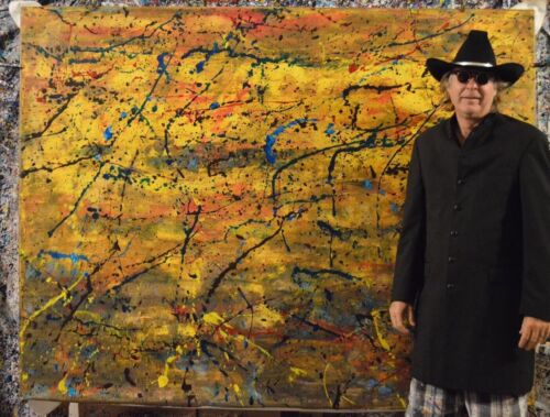 Pollock/Richter style Professional Painting 81” X 62”(6ft 9in)Abstract Modern
