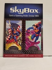 1994 SKYBOX Superman Man Of Steel PLATINUM Series 5 X 7 UNCUT PROMO CARD.