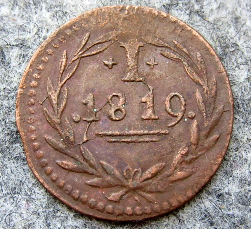 ESTADOS ALEMANES FRANKFURT CIUDAD LIBRE 1819 1 PENIQUE - FICHA Judenpfennig, cobre Foto 3 de 4