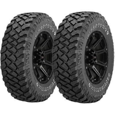 (QTY 2) LT255/75R17 Firestone Destination M/T2 111Q LRC White Letter Tires