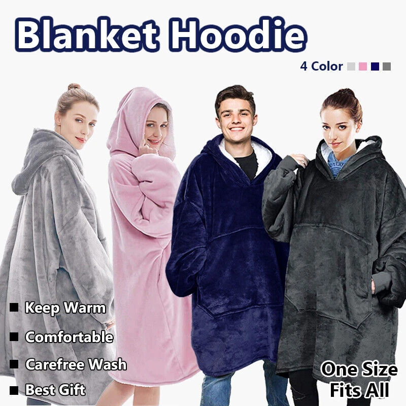 Men Women Warm Oversized Thick Hoodie Blanket Snuggle Soft Sweatshirt In&Outdoor