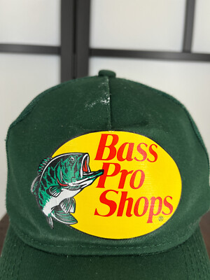 Bass Pro Shops Hat Cap Snap Back Adult Green Trucker Fish Camp
