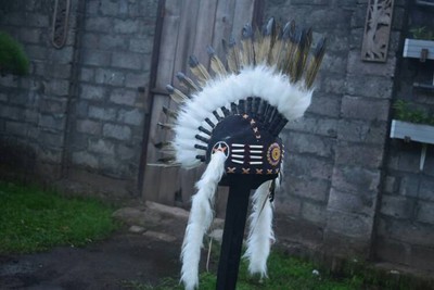 Indian Costume Headdress Mohawk Brown 