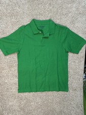Large Cherokee Green Polo Shirt Top Short Sleeve Men Cotton Size M