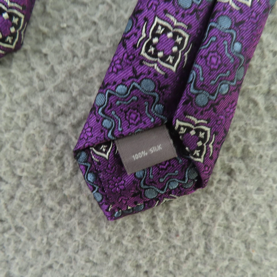 Corbata Daniel Cremieux Para Hombre Seda Púrpura Lunares Hecha a Mano 3.5" 60" Italia Foto 3 de 4