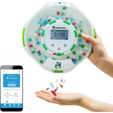 Adamson TimelyMed Smart Pill Dispenser Machine with Alarm + WiFi App Monitoring
