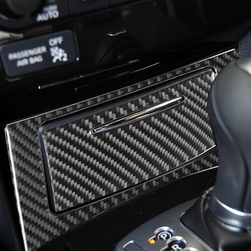 2Pcs For Infiniti FX 2009-13 QX70 2014-17 Carbon Fiber Console Storage Box Cover - Picture 3 of 10