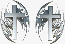 Tribal Cross Wings side Car Truck Trailer Graphics Decals Stickers Wrap 15" set