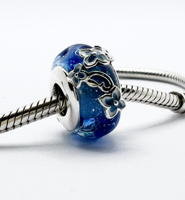 Secret Garden Murano Glas Blume Charm Bead Echt 925 Sterling Silber  