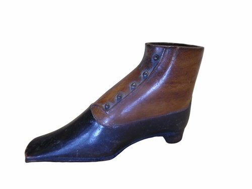Antique Carved Wood Shoe