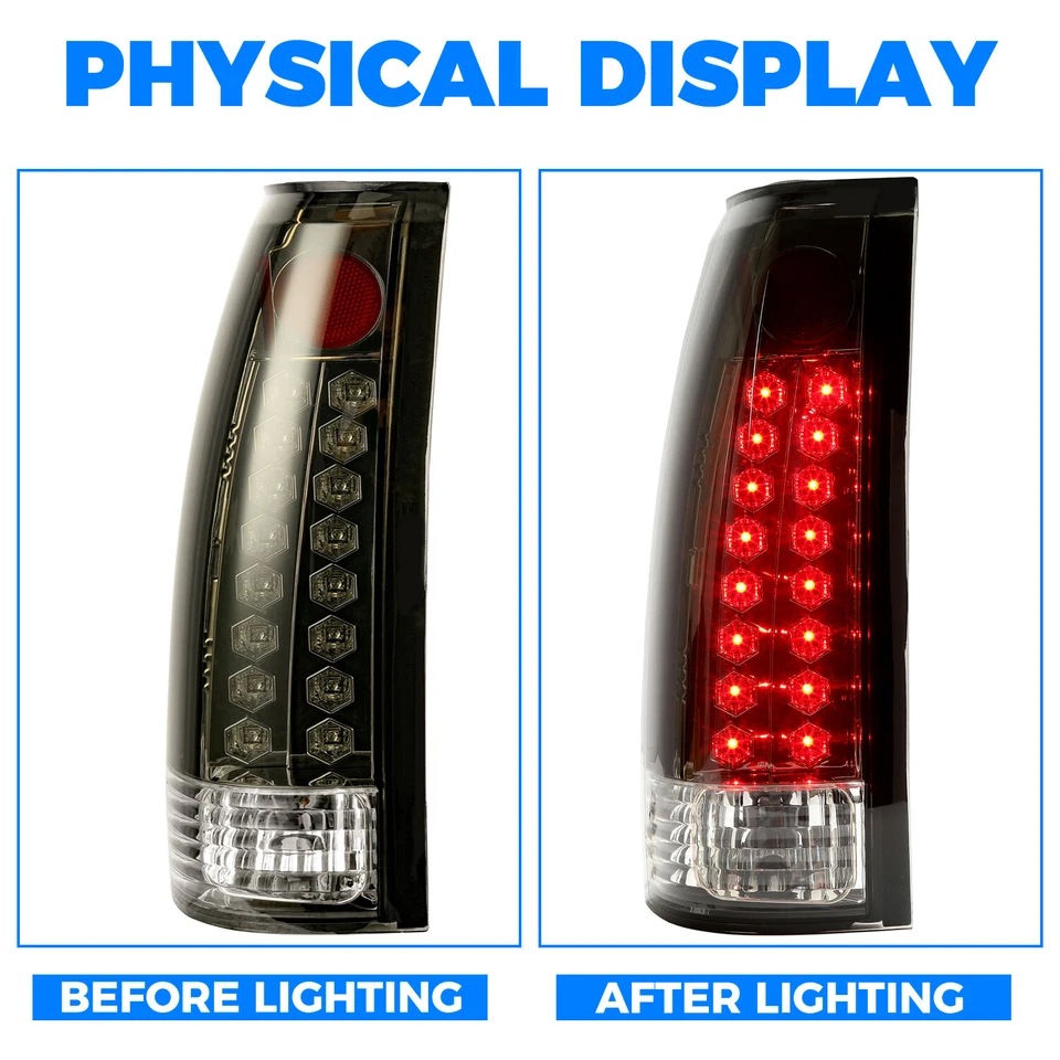 For Chevy GMC 88-99 C1500 C/K 1500-3500 Smoked LED Rear Brake Tail Lights Lamp - Image 2 of 4