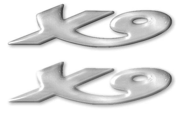 LABELBIKE 2 ADESIVI in RESINA 3D SCRITTA X9 per SCOOTER 250 - 500 per PIAGGIO X 9 ARGENTO