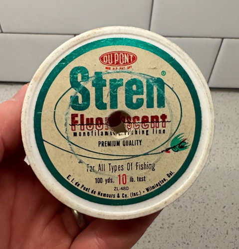 Vintage STREN 10 lb Fluorescent Fishing Line 100 yds ZL-480