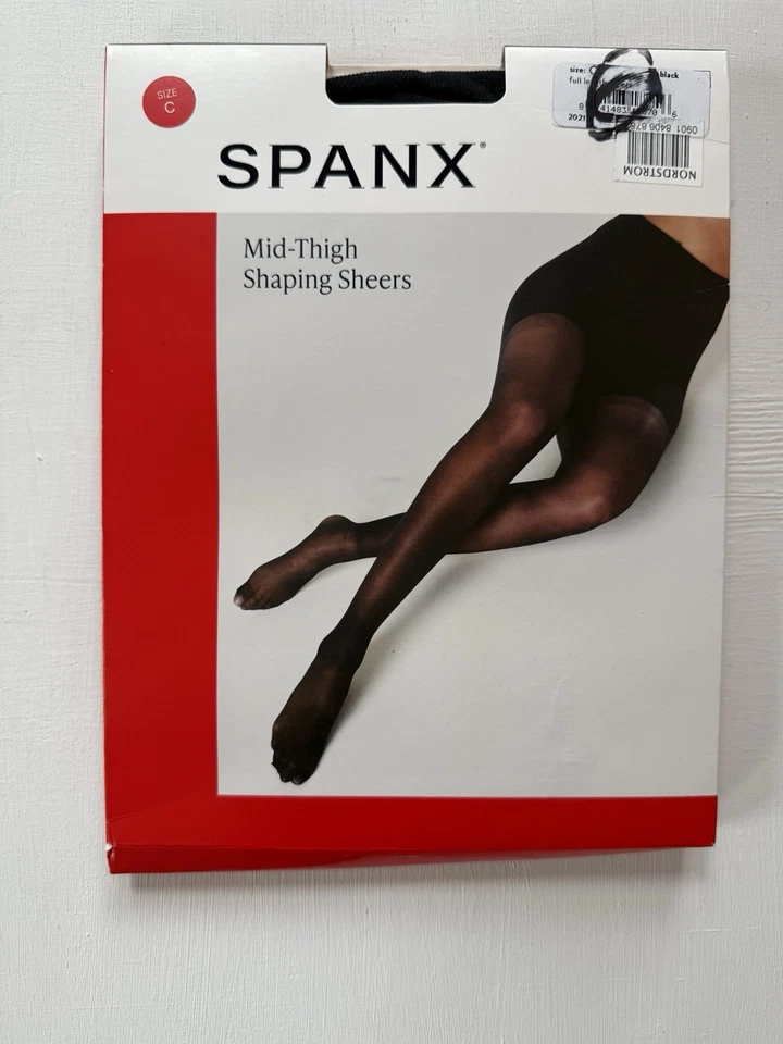 Pantimedias transparentes SPANX negras moldeadoras de medio muslo 20211R para mujer - TALLA C Foto 2 de 3