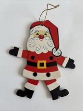 Vtg Jointed Cardboard Santa Made In Taiwan