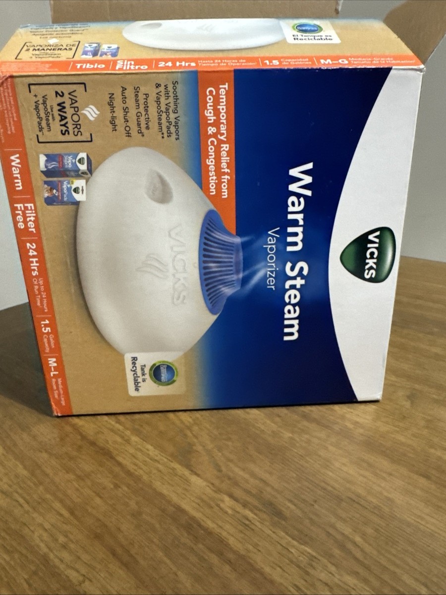 Vicks Warm Steam Vaporizer, Small to Medium Rooms, 1.5 Gallon Tank  Warm  Mist H