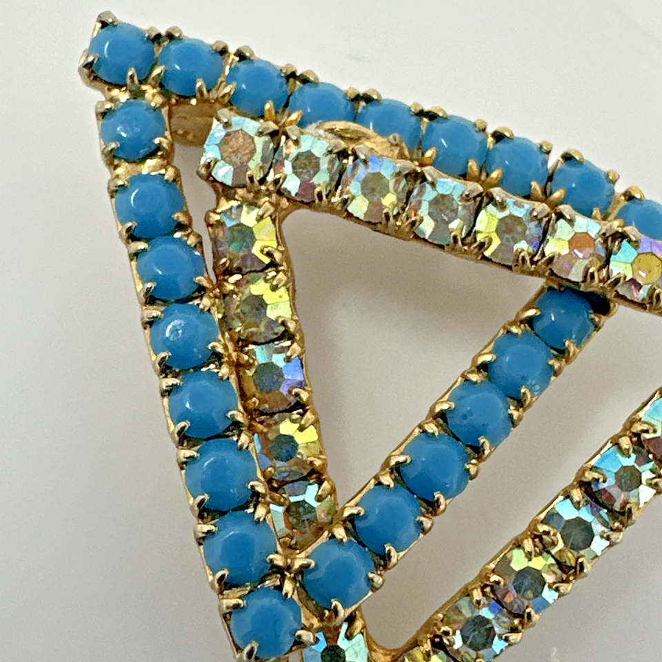 Vintage Double Triangle Brooch Pin Mid Century Modern MCM Geometric ...