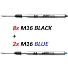 LAMY M16 Medium Ballpoint Refill - 8x BLACK + 2x BLUE