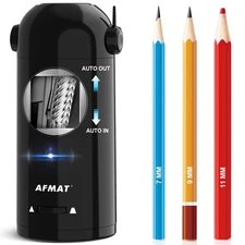 AFMAT Electric Pencil Sharpener for Colored Pencils 7-11.5mm, Robot Pencil