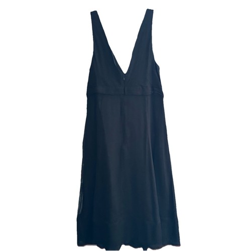 J Crew Women’s Size 6 Classic-core Sleeveless V Neck Zip Silk Black Dress - Picture 9 of 10