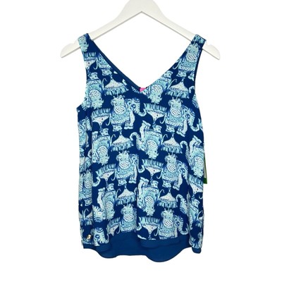 Lilly Pulitzer Florin Reversible Tank Joy Ride Deep Indigo Size XXS NEW