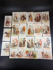 *ANTIQUE* 1893 Singer Sewing Machine Co COSTUMES OF ALL NATIONS Trade Cards 21pc